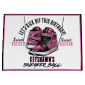 Sneaker Ball Pink & Black Glitter Verjaardag Groot Cadeauzakje (Voorkant)