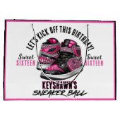 Sneaker Ball Pink & Black Glitter Verjaardag Groot Cadeauzakje (Achterkant)
