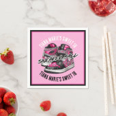 Sneaker Ball Roze & Zwart Verjaardag Servet (Insitu)