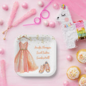 Sneaker Ball Sweet 16 Peach & Gold Glitter Papieren Bordje (Feest)