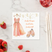 Sneaker Ball Sweet 16 Peach & Gold Glitter Servet (Insitu)