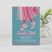 Sneaker Ball Vintage Poster Roze Blauwgroen Sweet  Kaart (Staand voorkant)