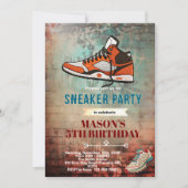 Sneaker birthday party invitation kaart (Voorkant)