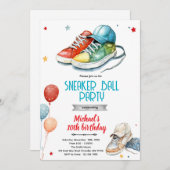 Sneaker Birthday Party invite Kaart (Voorkant / Achterkant)