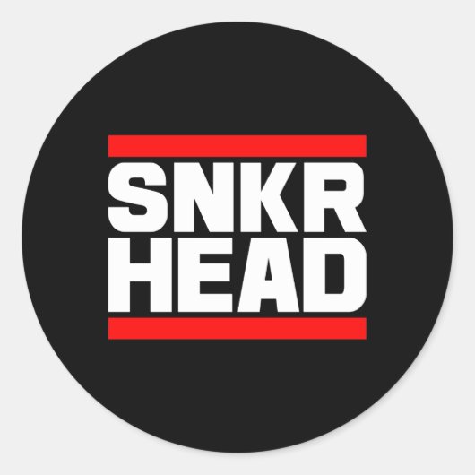 Sneaker Head Sole Collector Sneaker Junkie Snkr He Ronde Sticker (Voorkant)