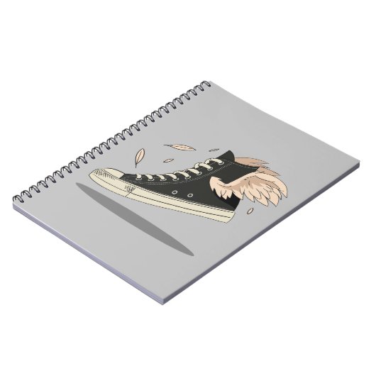 Sneaker met Wings Sneaker Head Notitieboek (Linkerzijde)