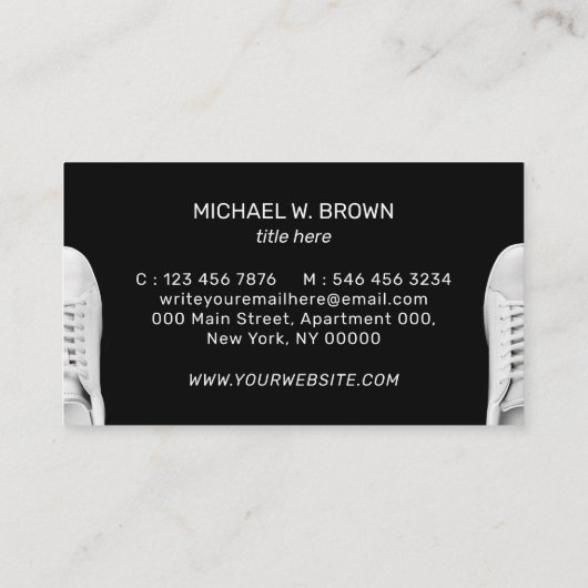 Sneaker Schoenen Sport Visitekaartje (Achterkant)