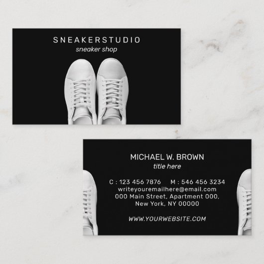 Sneaker Schoenen Sport Visitekaartje (Voorkant / Achterkant)