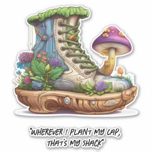 Sneaker schoenenhuis Paddenstoel Sticker (Voorkant)