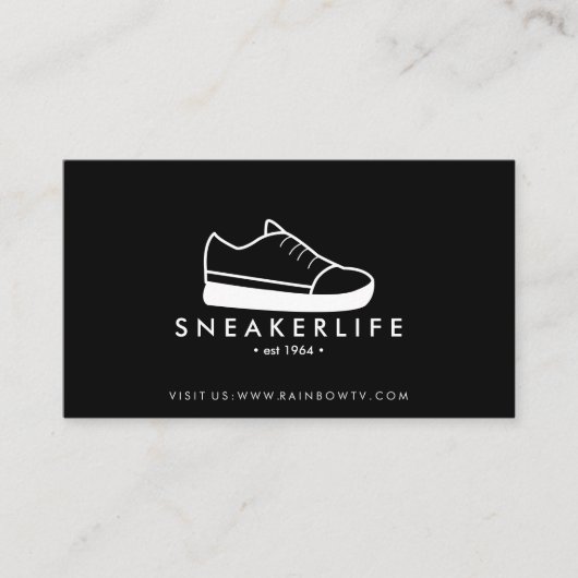 Sneaker Sport Schoetsen met de hand getekend zwart Visitekaartje (Voorkant)