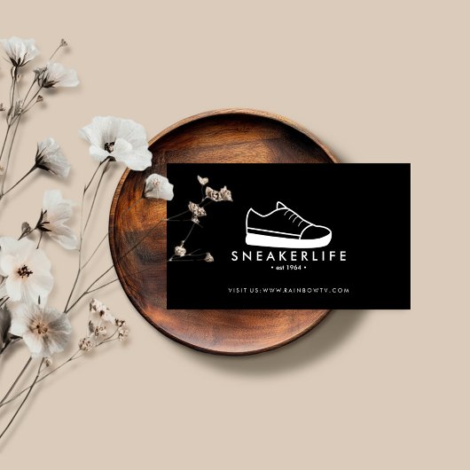 Sneaker Sport Schoetsen met de hand getekend zwart Visitekaartje