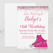 Sneaker Verjaardag, Glitter Kaart (Voorkant / Achterkant)