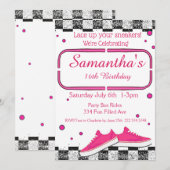 Sneaker Verjaardag, Glitter Kaart (Voorkant / Achterkant)