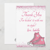 Sneaker Verjaardag, Glitter Sweet 16 Bedankkaart (Voorkant / Achterkant)