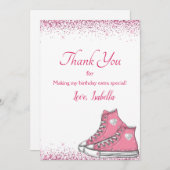 Sneaker Verjaardag, Glitter Sweet 16 Bedankkaart (Voorkant / Achterkant)