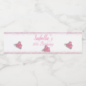 Sneaker Verjaardag, Glitter Sweet 16 Waterfles Etiket (Enkel label)