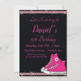 Sneaker Verjaardag, Roze Bling Kaart