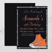 Sneaker Verjaardag, Sinaasappel Sneakers, Diamonds Kaart (Voorkant / Achterkant)