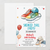Sneaker verjaardagsfeest uitnodiging (Voorkant / Achterkant)