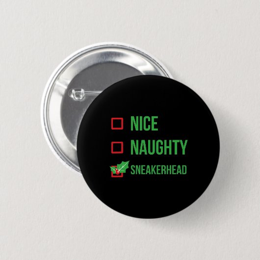 Sneakerhead Funny Pajama Christmas 1 Ronde Button 5,7 Cm (Voorkant /achterkant)