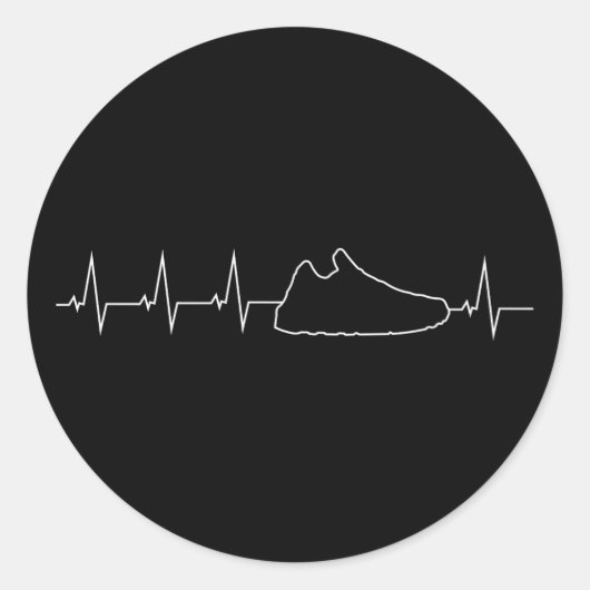 Sneakerhead Heartbeat Sneaker Draag voor Kicks Add Ronde Sticker (Voorkant)