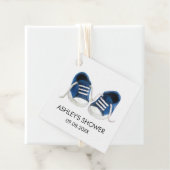 Sneakers Baby shower cadeau Labels, blauwe Baby sc Bedankjes Labels (In situ)