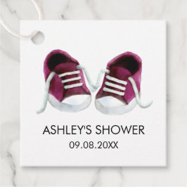 Sneakers Baby shower cadeau Labels, roze Baby scho Bedankjes Labels