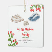 Sneakers Baby's Eerste Kerstmis Keramisch Ornament (Links)