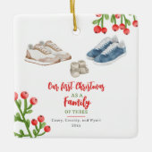 Sneakers Baby's Eerste Kerstmis Keramisch Ornament (Voorkant)