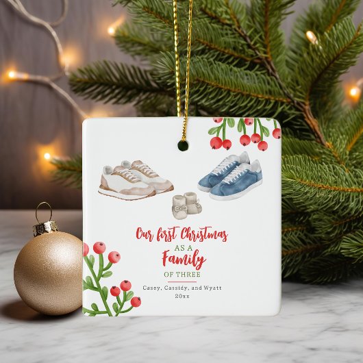 Sneakers Baby's Eerste Kerstmis Keramisch Ornament