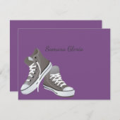 Sneakers Bat Mitzvah Hartelijk dank Notitiekaartje (Voorkant / Achterkant)