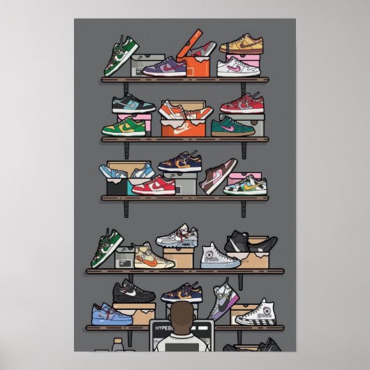 Sneakers Collectie Art Print (Voorkant)