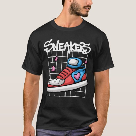 Sneakers Design With Hearts streetwear T-shirt (Voorkant)