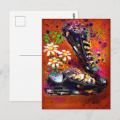 Sneakers en Daisies Impressionistisch Sinaasappel Briefkaart (Voorkant / Achterkant)