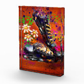 Sneakers en Daisies Impressionistisch Sinaasappel  Fotoblokken (Rechts)