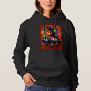 Sneakers en Daisies Impressionistisch Sinaasappel  Hoodie