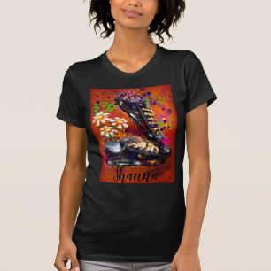 Sneakers en Daisies Impressionistisch Sinaasappel T-shirt