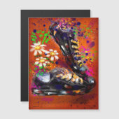 Sneakers en Daisies impressionistische Oranje magn (Voorkant / Achterkant)