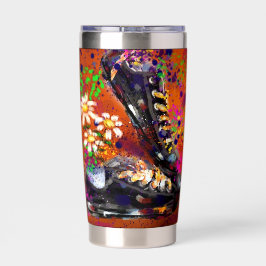 Sneakers en Daisies impressionistische Oranje magn Geïsoleerde Drinkbeker