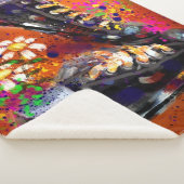 Sneakers en Daisies impressionistische Oranje magn Sherpa Deken (3/4)