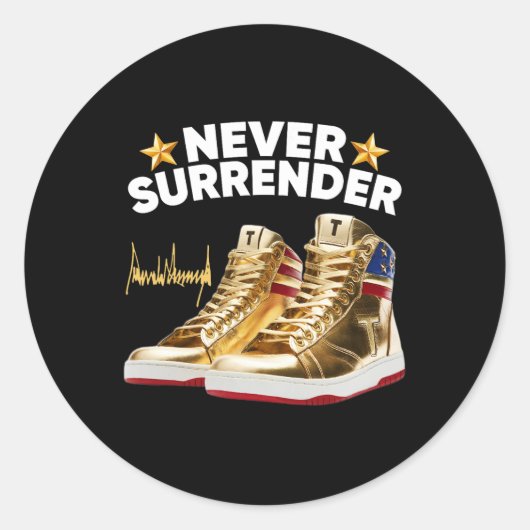 Sneakers geeft zich nooit over ronde sticker (Voorkant)