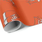 Sneakers naadloos patroon op rode achtergrond cadeaupapier (Rol Hoek)