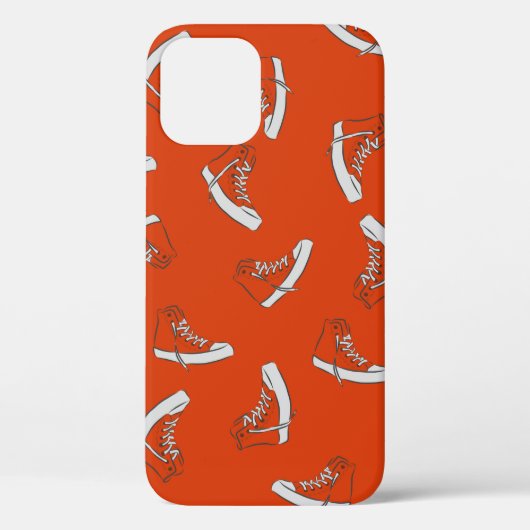 Sneakers naadloos patroon op rode achtergrond Case-Mate iPhone case (Achterkant)