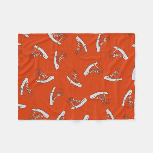 Sneakers naadloos patroon op rode achtergrond fleece deken (Voorkant (Horizontaal))