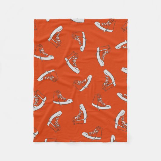 Sneakers naadloos patroon op rode achtergrond fleece deken (Voorkant)