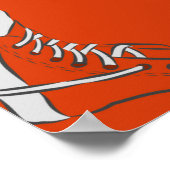 Sneakers naadloos patroon op rode achtergrond poster (Hoek)