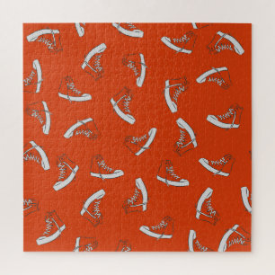 Sneakers Rood: naadloze print Legpuzzel