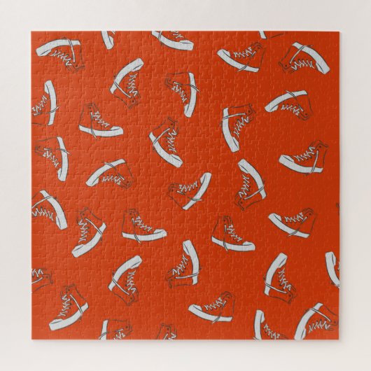 Sneakers Rood:  naadloze print Legpuzzel (Verticaal)
