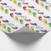 Sneakers tekenen, kleurrijke loopschoenen cadeaupapier (Hoek)