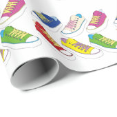 Sneakers tekenen, kleurrijke loopschoenen cadeaupapier (Rol Hoek)